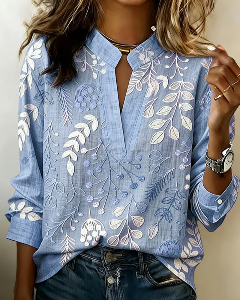 Juno | Blusa Feminina Floral Decote V