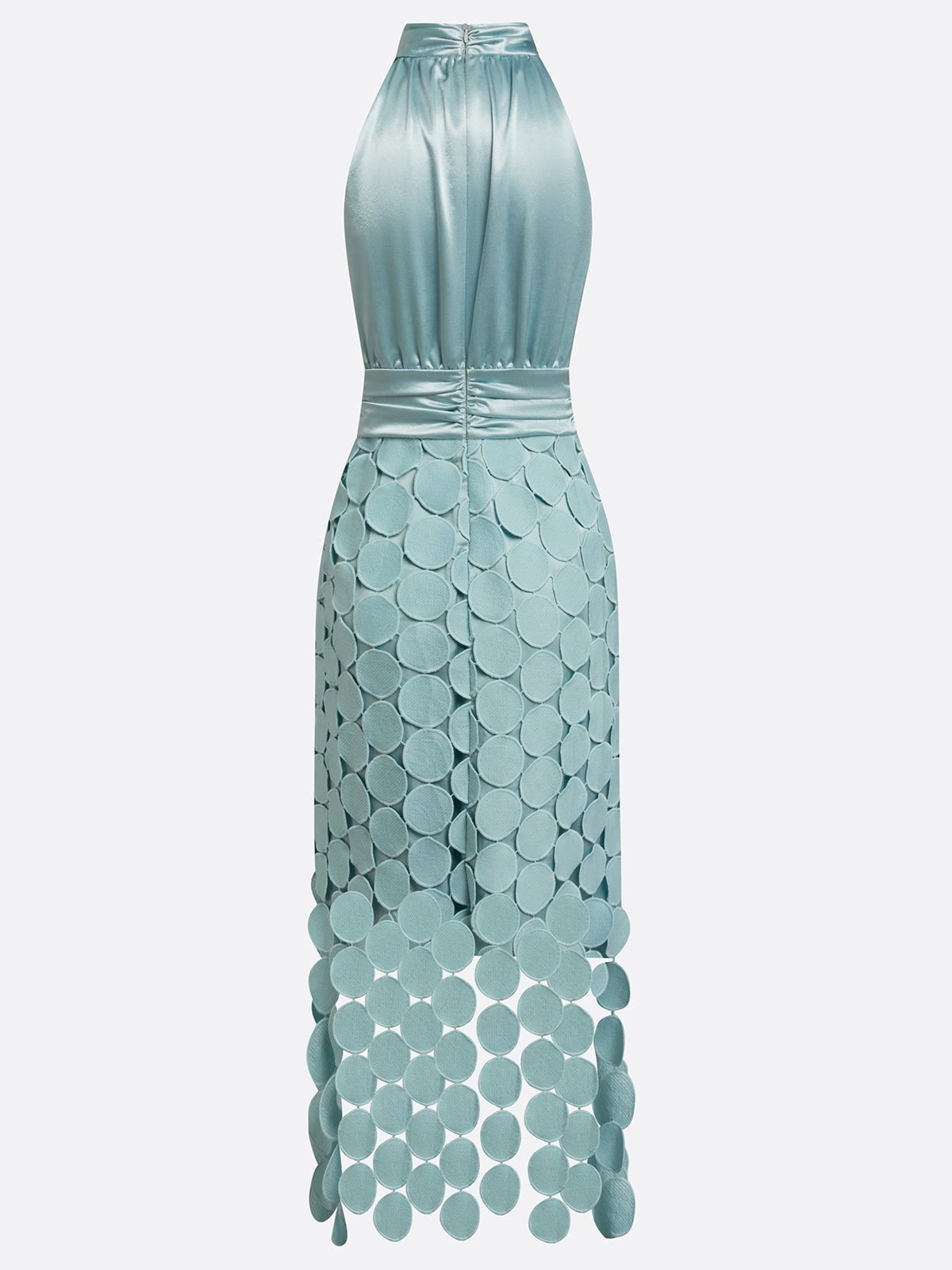 Posy | Vestido Midi Halter Cetim com Apliques