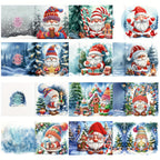 Linnea | Cartões de Natal DIY Diamond Painting | 12 Peças, Tema Pai Natal | Feitos à Mão
