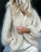 Xanthe | Mulher Cardigan Macio Confortável Corte Largo