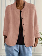 Perla | Mulher Cardigan Camisa Algodão Linho