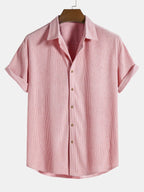 Conjunto feminino 2 peças camisa manga curta e calça casual coordenado