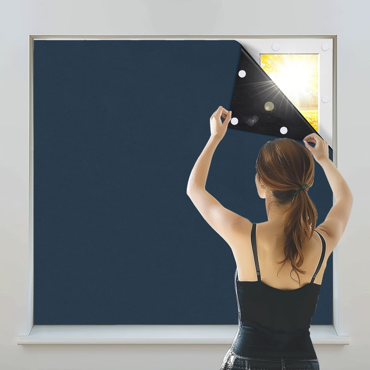 Quinn | Cortinas Blackout Portáteis | Quarto e Sala | Poliéster sem Fios