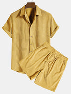Conjunto feminino 2 peças camisa manga curta e calça casual coordenado