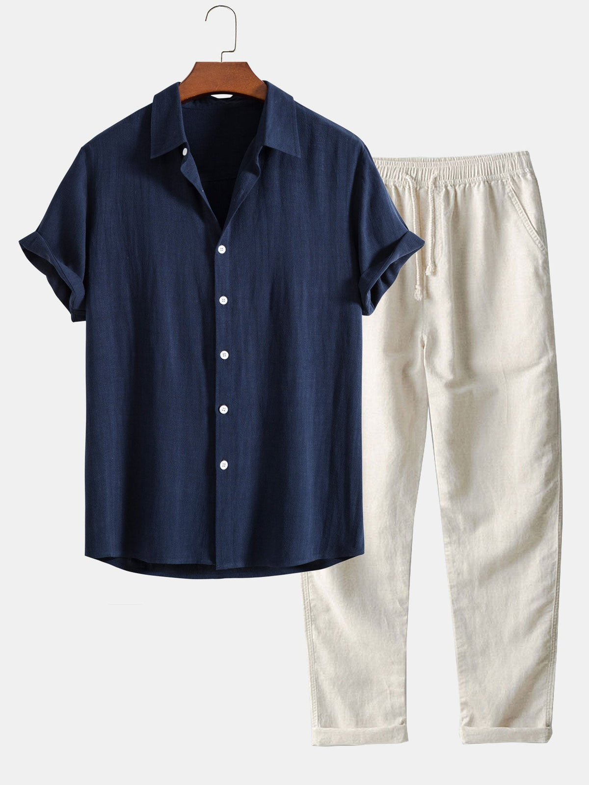 Conjunto Masculino Linho Algodão Camisa e Calça