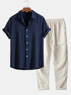 Giselle | Homem Conjunto 2 Peças Camisa e Calças Casual