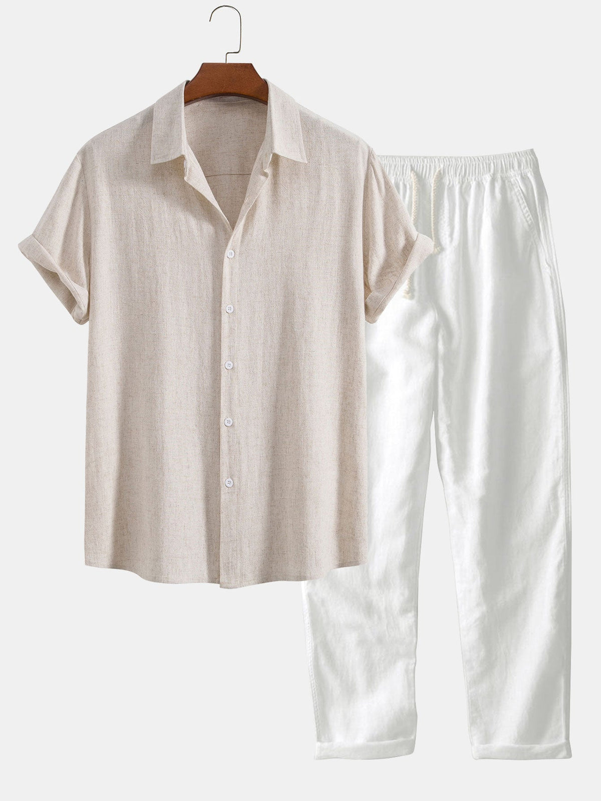 Conjunto Masculino Linho Algodão Camisa e Calça