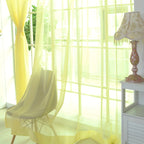Odette | Cortinas de Voile Floral | 200x100cm, Ilhós, Semitransparentes | 2 Peças