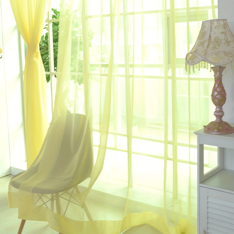 Odette | Cortinas de Voile Floral | 200x100cm, Ilhós, Semitransparentes | 2 Peças
