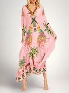 Iris | Vestido Feminino Estampa Coqueiro Ombro Caído