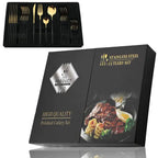 Conjunto de Talheres em Aço Inox 24 Peças | Nova | Dourado, Preto, Rosa