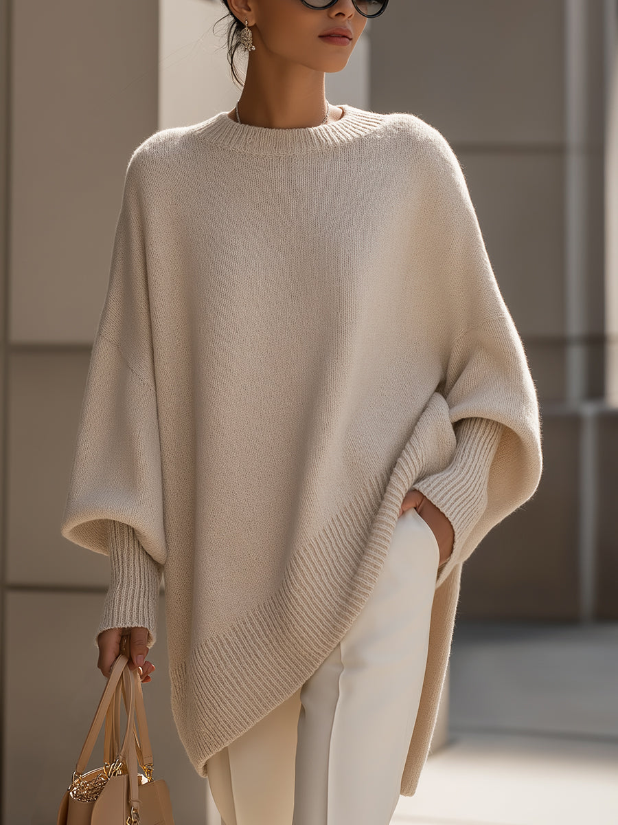 Mulher Camisola Oversize Relaxed Fit Gola Redonda