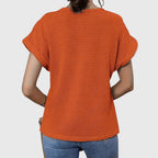 Nova | Blusa Feminina Meia Malha Rendada Decote Redondo