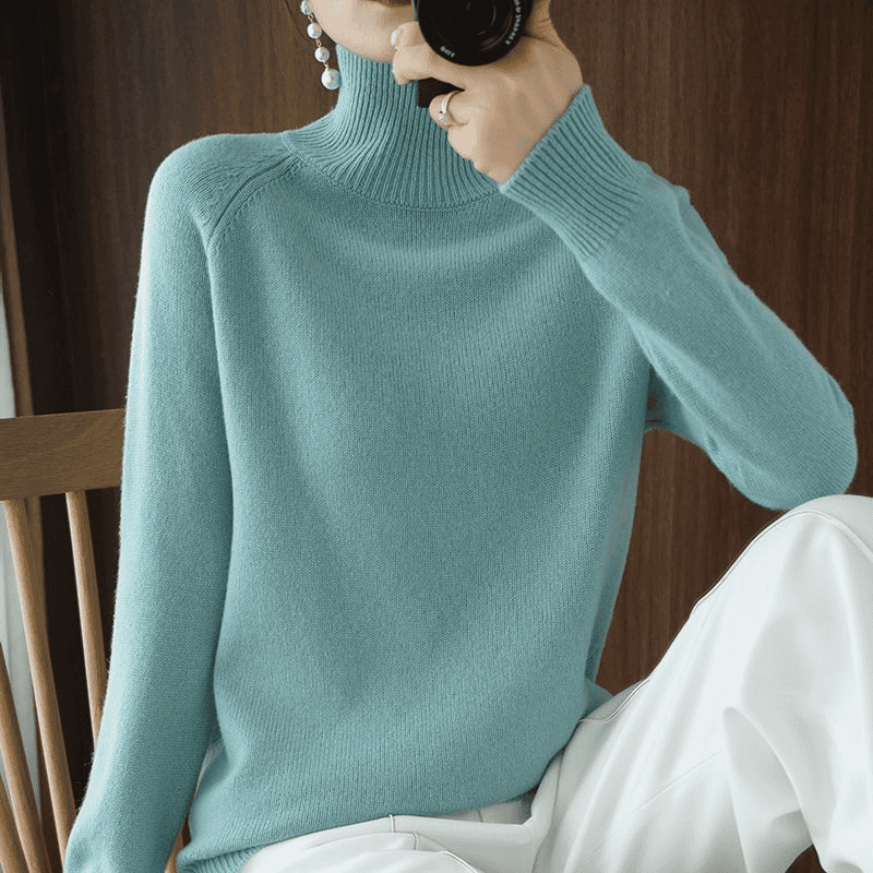 Mulher Camisola Gola Alta Inverno