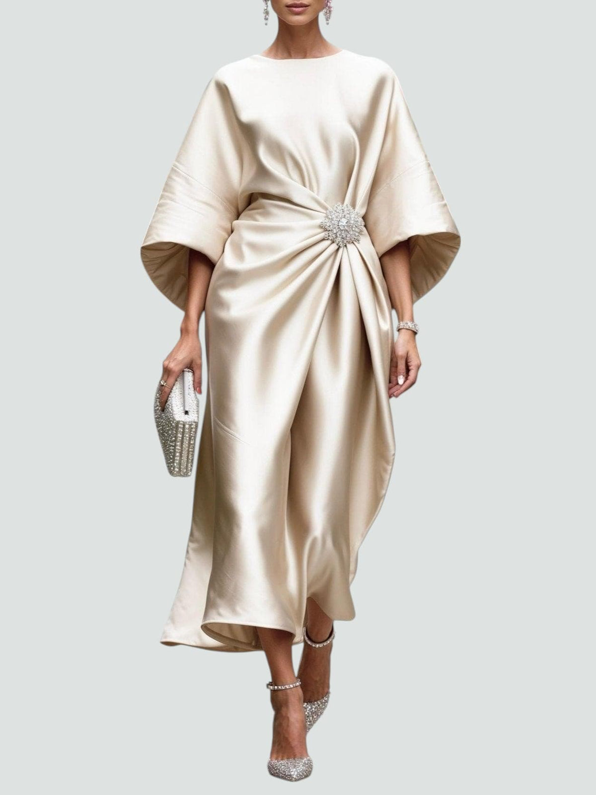 Dione | Vestido Longo Mulher Decote Canoa Maxi