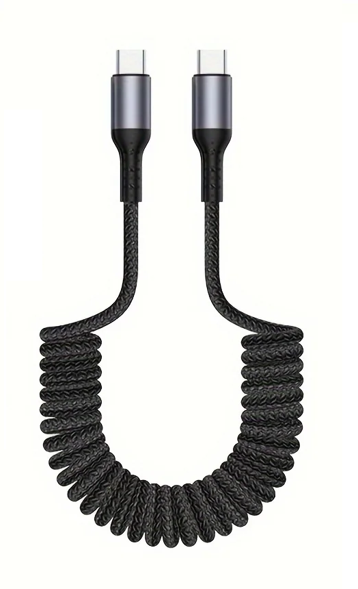 Cabo USB-C 100W | Carregamento Rápido, Design Mola | Soraya
