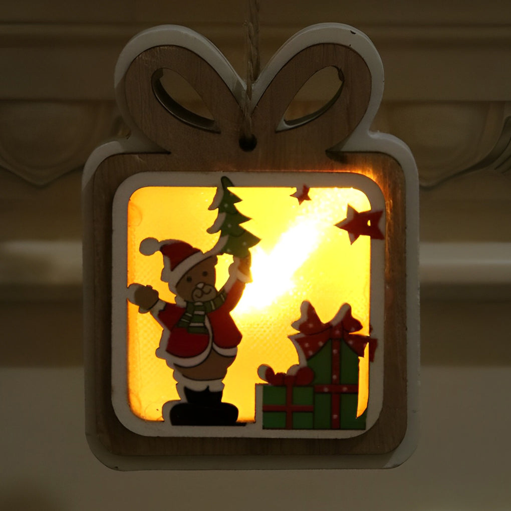 Uma | Enfeites de Natal em Madeira | Decoração Suspensa, Formas Natalinas | 2 Peças