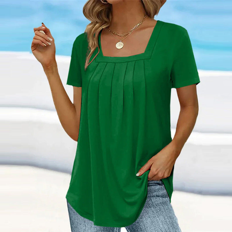 Selene | Blusa Feminina Manga Curta Decote Quadrado