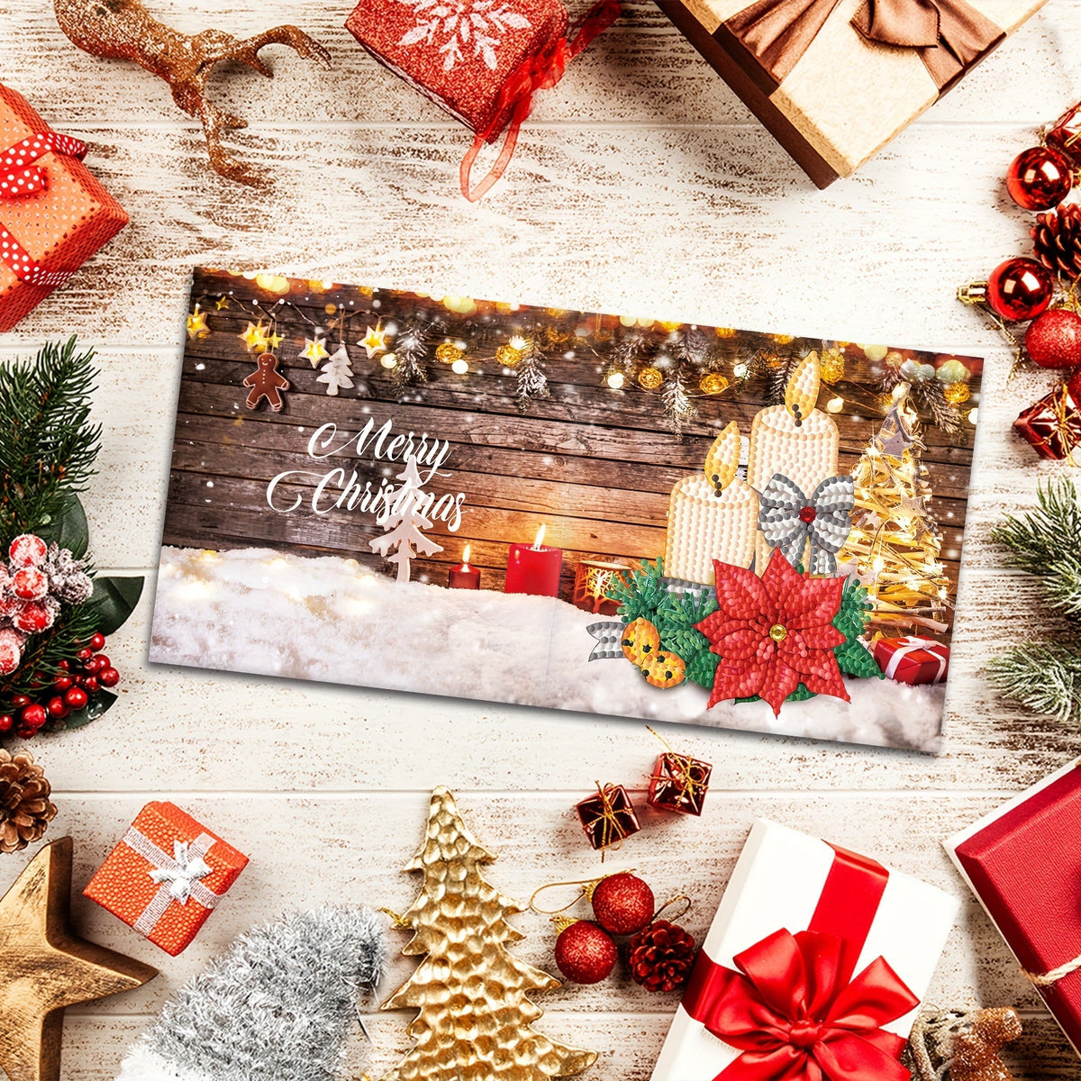 Embla | Kit 12 Cartões de Felicitações Diamond Painting Natal Ano Novo