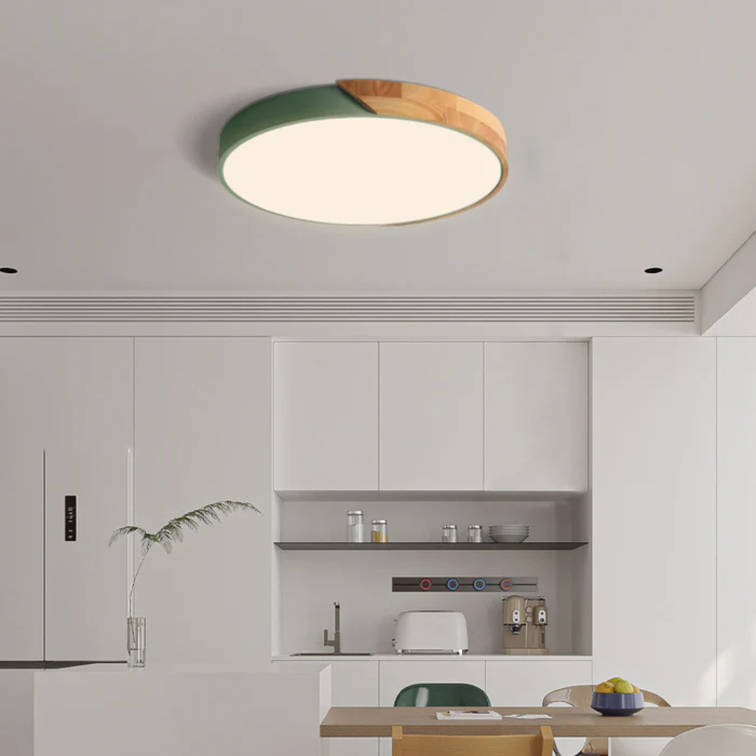 Candeeiro de Teto LED | Design Escandinavo, Madeira Natural | Dahlia