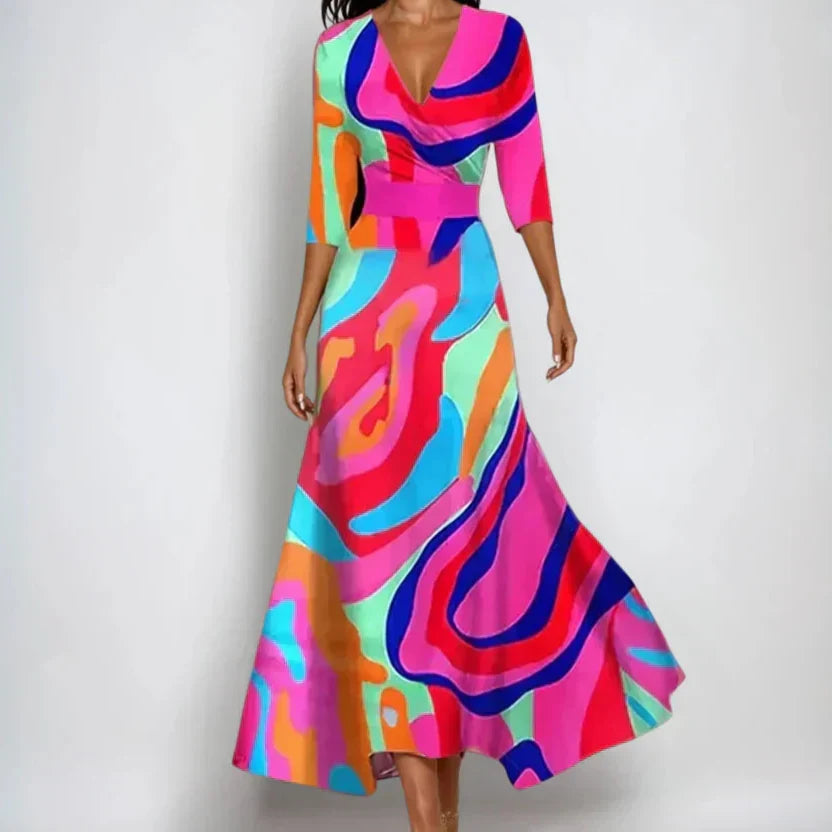 Perla | Vestido Feminino Wrap Mangas 3/4