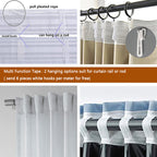 Sabine | Cortinas Transparentes Brancas | Voile Leve, Riscas, Sala | 100% Poliéster