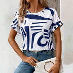 Ondina | T-shirt Feminina Estampa Abstrata Manga Curta