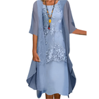Xanthe | Vestido Midi Feminino Mangas Transparentes