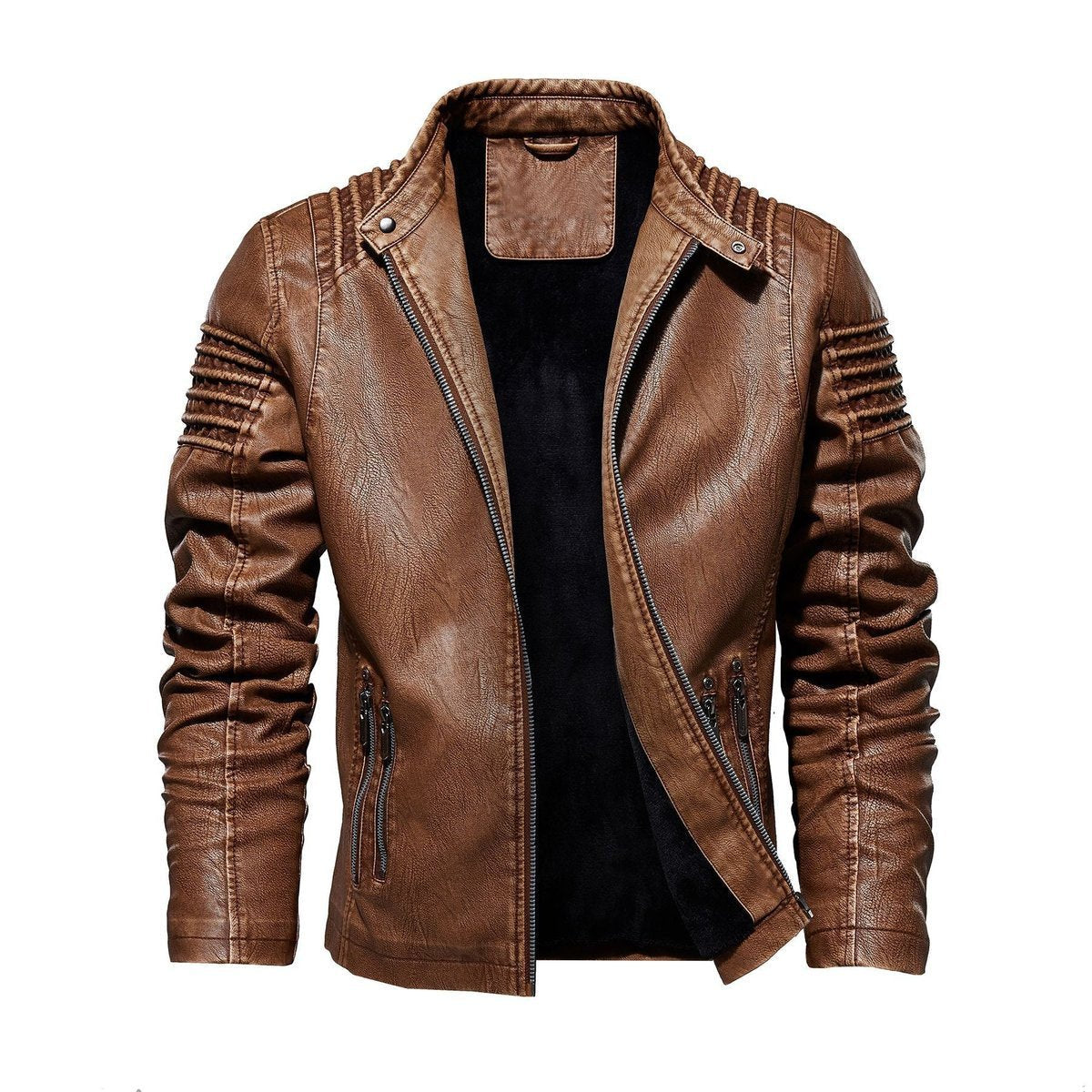 Saoirse | Homem Biker Jacket Forrado Ombros Estruturados