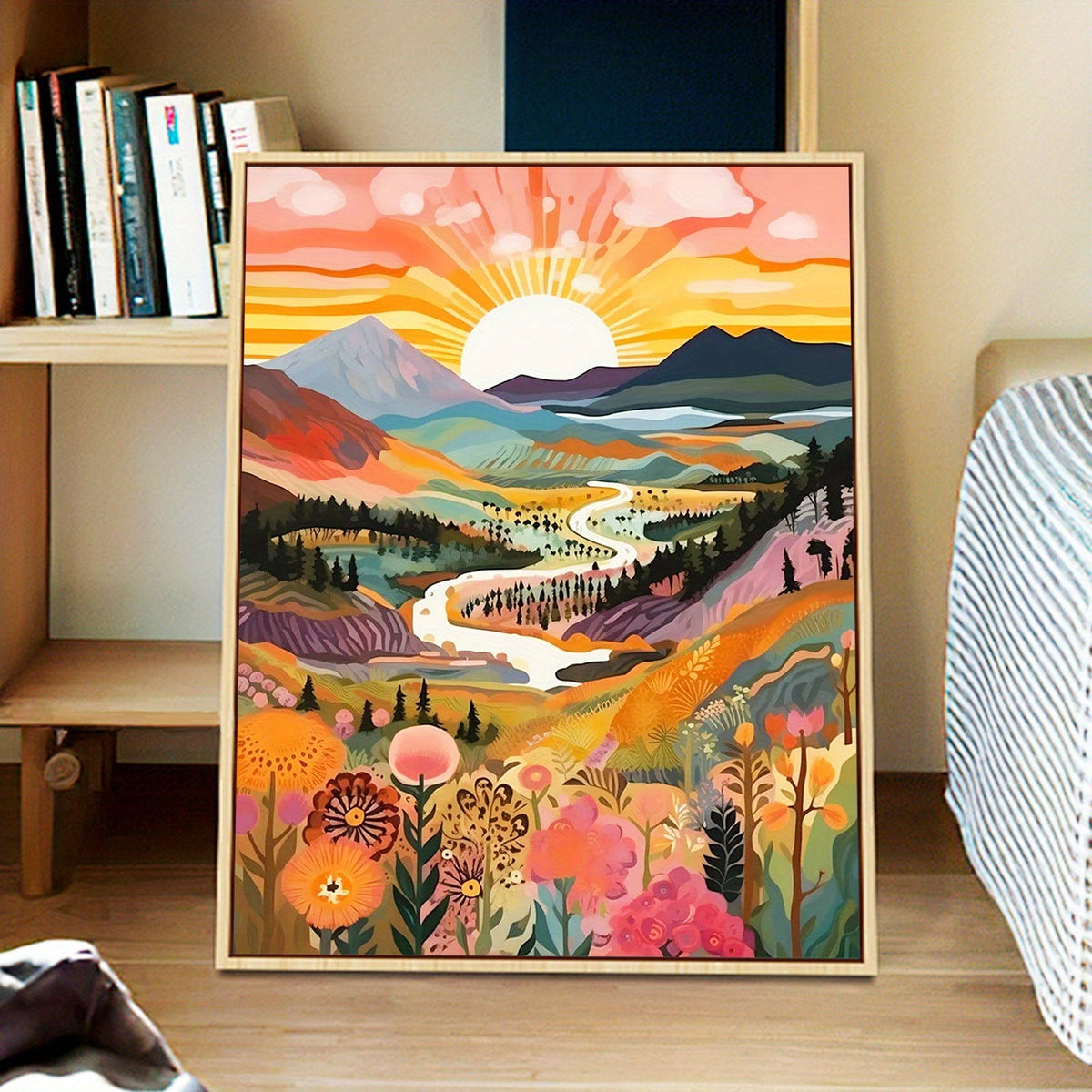 Ottoline | Pintura por Números Adultos | Paisagem Montanha ao Pôr do Sol | 40x50cm DIY