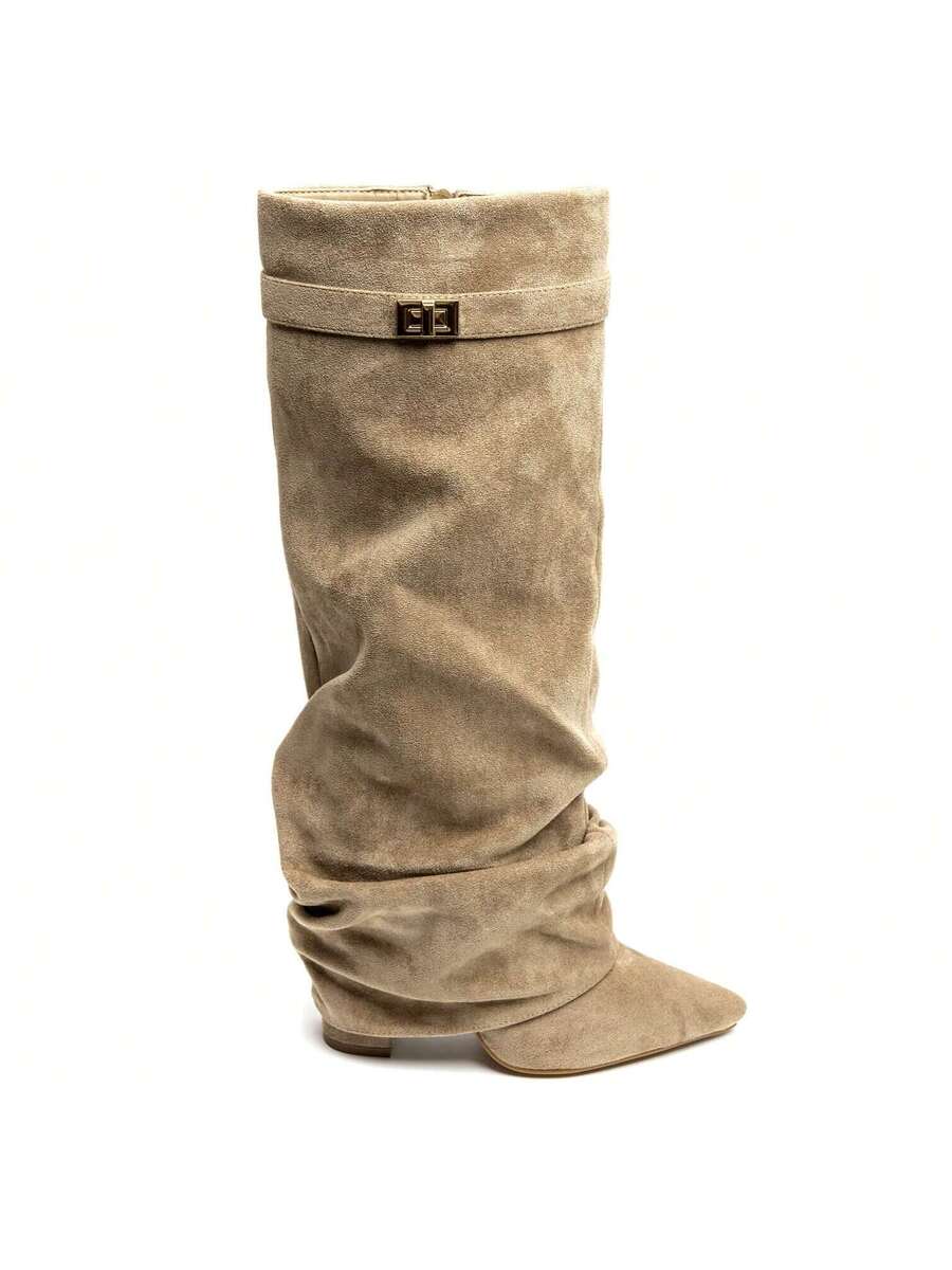 Botas Slouch Femininas | Bico Pontiagudo e Salto Baixo