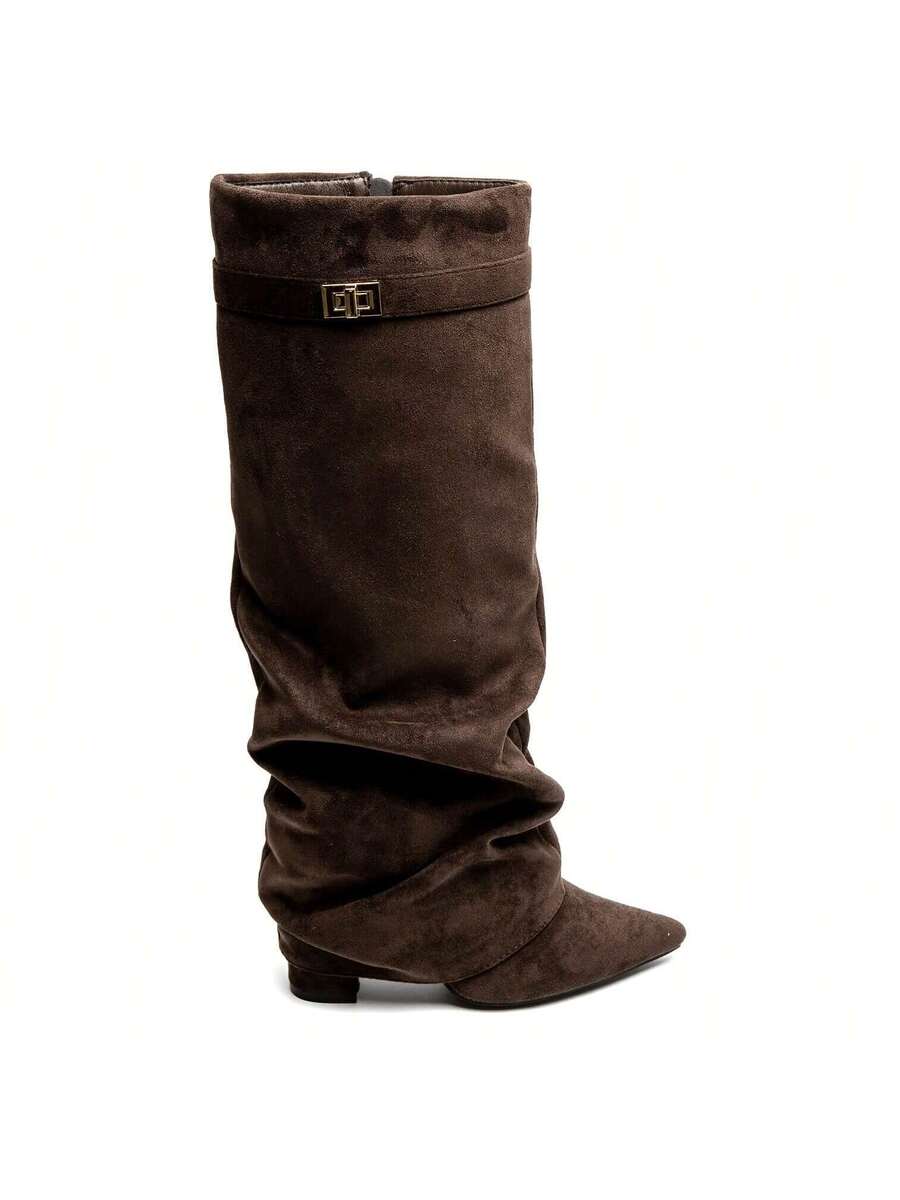 Botas Slouch Femininas | Bico Pontiagudo e Salto Baixo
