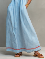 Ondina | Vestido Maxi Feminino Riscas com Alças Finas