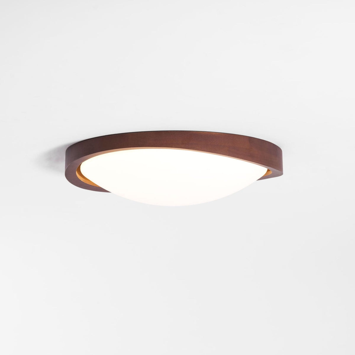 Veda | Candeeiro de Teto Flush | Efeito Madeira, Luz Tri-Cor | Tecido Moderno