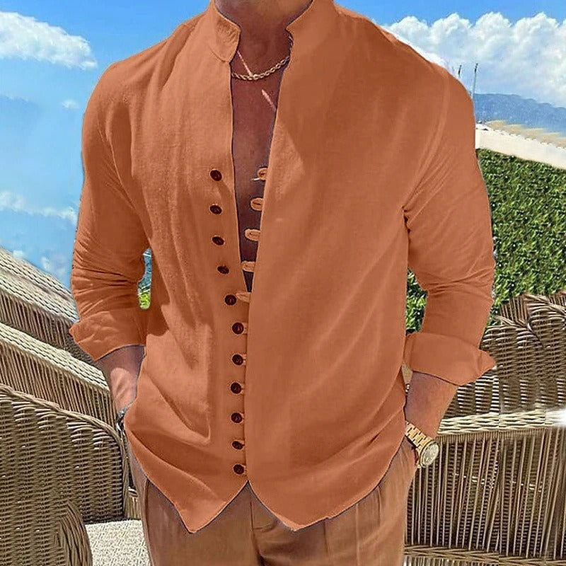 Vianne | Camisa de Algodão Manga Longa Masculina