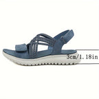 Sandálias Femininas com Velcro | Conforto Ajustável | Couro PU
