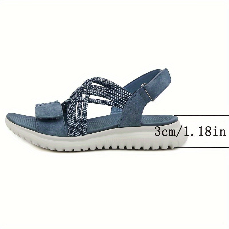 Sandálias Femininas com Velcro | Conforto Ajustável | Couro PU
