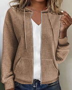 Vianne | Mulher Hoodie Texturizado com Fecho de Correr