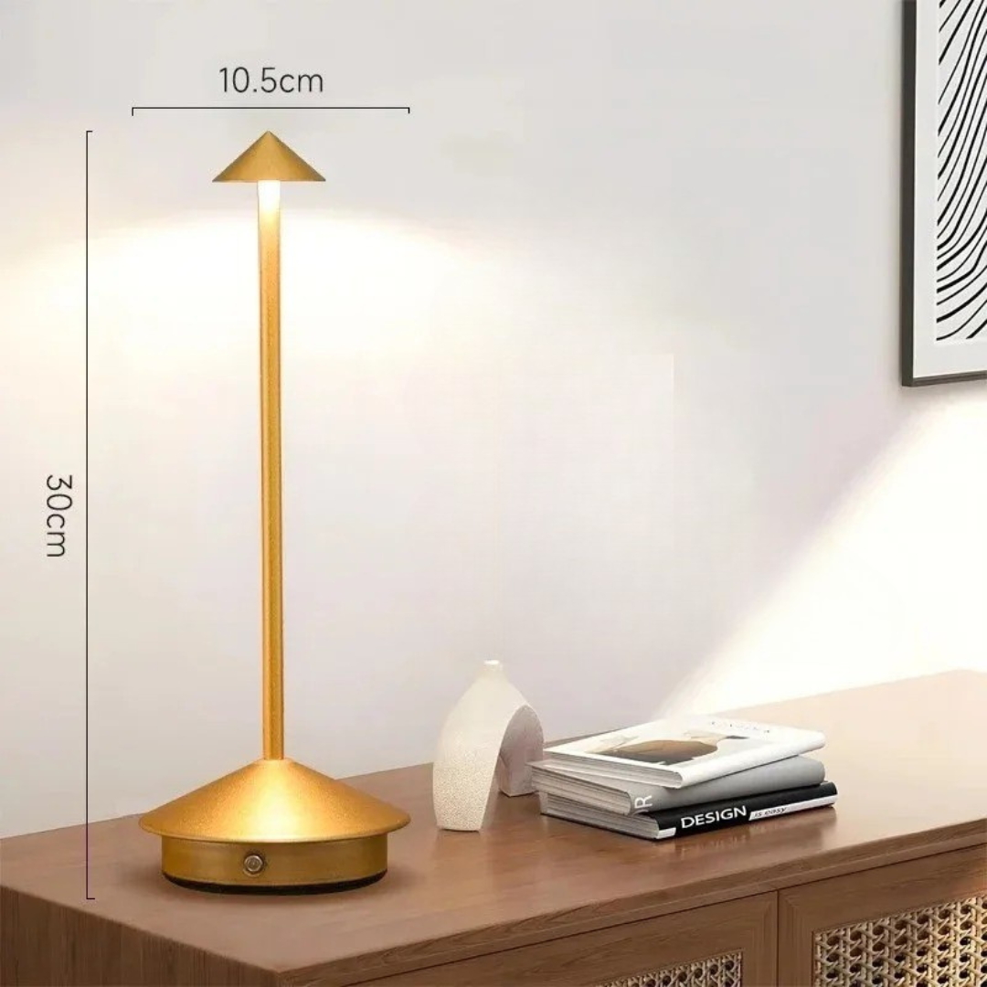 Candeeiro de Mesa LED Recarregável | Alumínio, Toque, 3 Tons | Jade