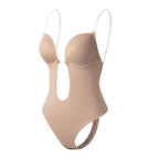 Mulher Body Shaper Decote V Profundo Costas Abertas