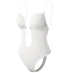 Mulher Body Shaper Decote V Profundo Costas Abertas
