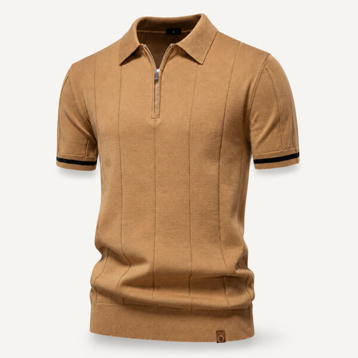 Romy | Homem Polo Malha Gola com Fecho Zip Regular Fit