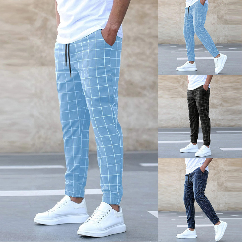 Yara | Calças Xadrez Homem Jogger Conforto Diário
