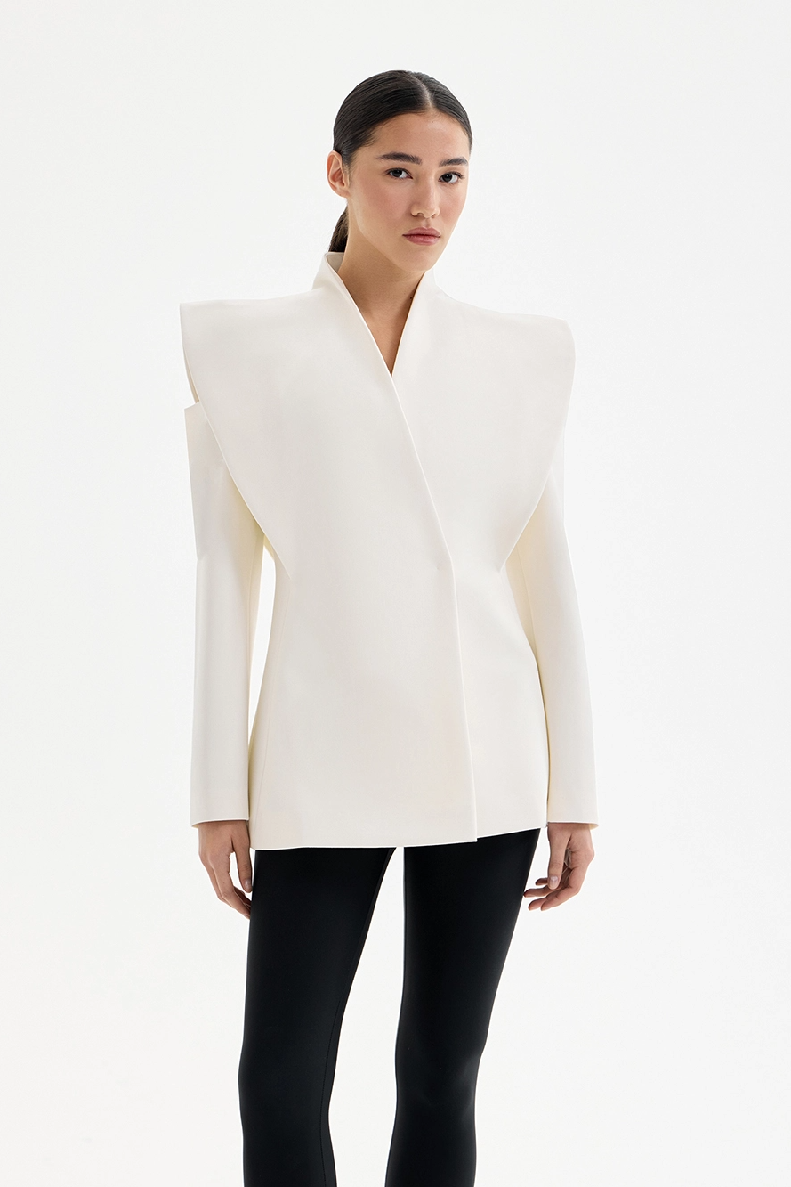 Blazer Feminino | Ombros Estruturados, Corte Ajustado | Elegante, Social