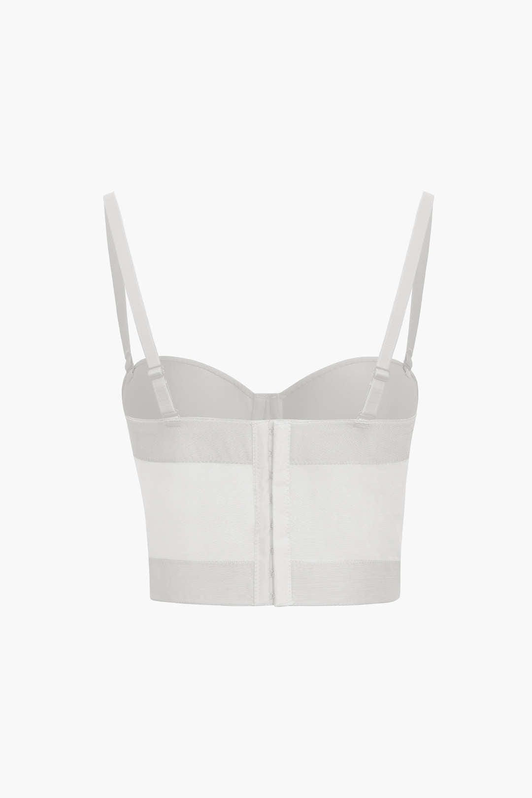 Top de Renda Feminino Bustier com Suporte e Alças Ajustáveis