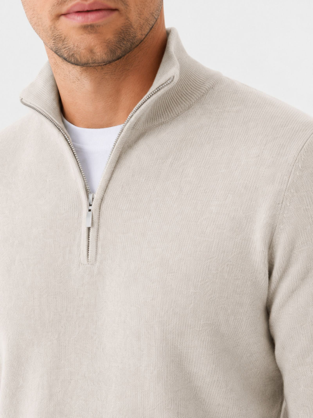 Aria | Camisola Masculina Merino Decote em V com Fecho