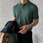 Homem Polo Tricot Algodão Canelado