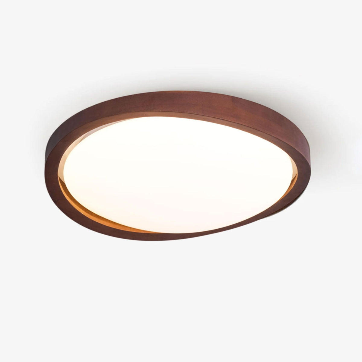 Veda | Candeeiro de Teto Flush | Efeito Madeira, Luz Tri-Cor | Tecido Moderno