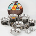 Conjunto de Louça Portátil para Exterior | 22 Peças, Metal, Camping | Freya