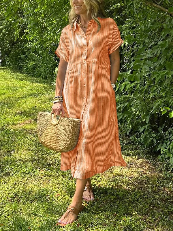 Greta | Vestido Longo Feminino Maxi Botões Frontais
